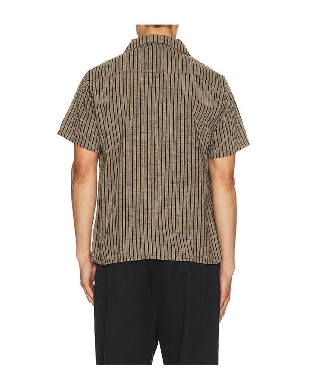 Rhythm Black Texture Stripe Shirt for men