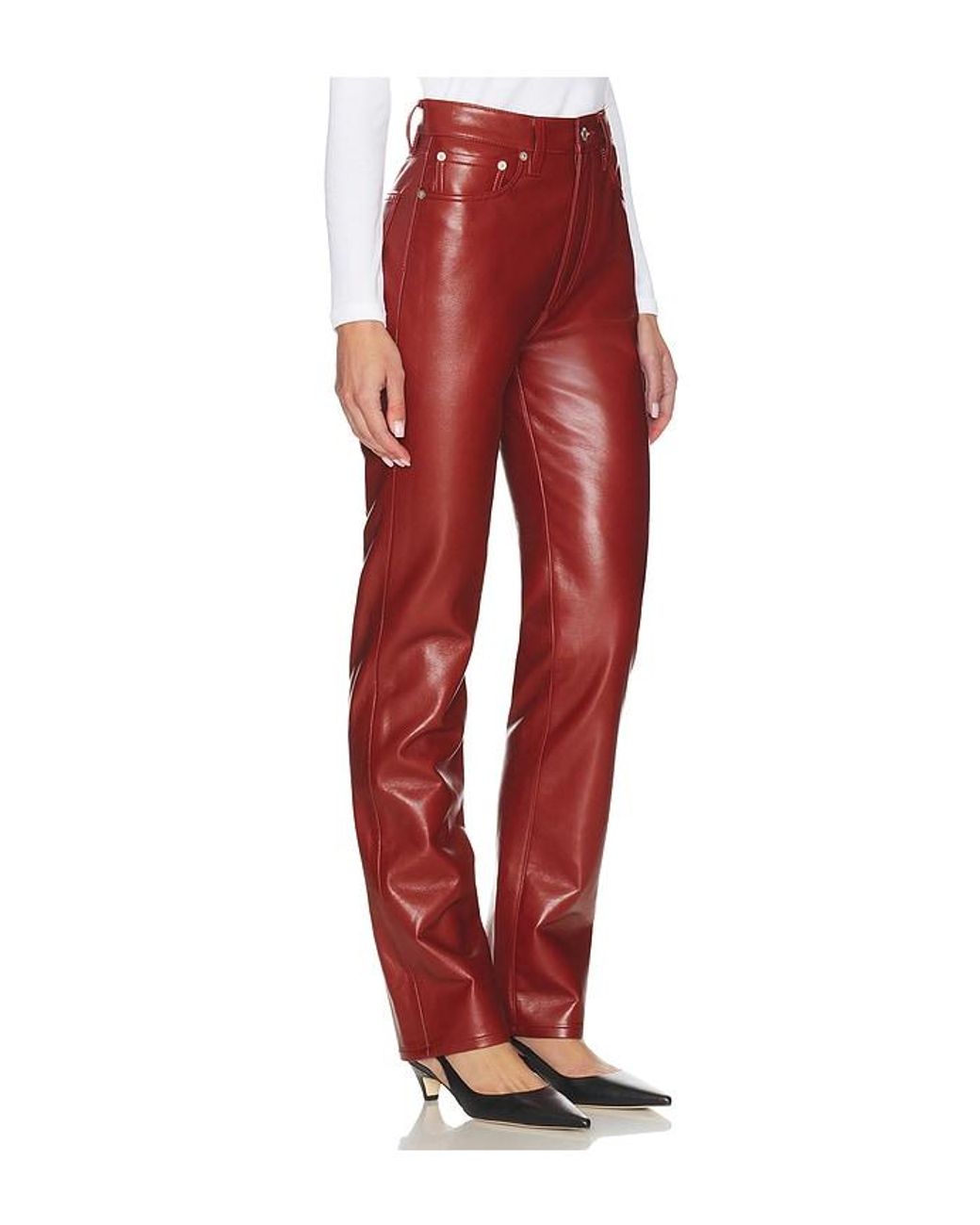 Agolde Red 90's Pinch Waist Long