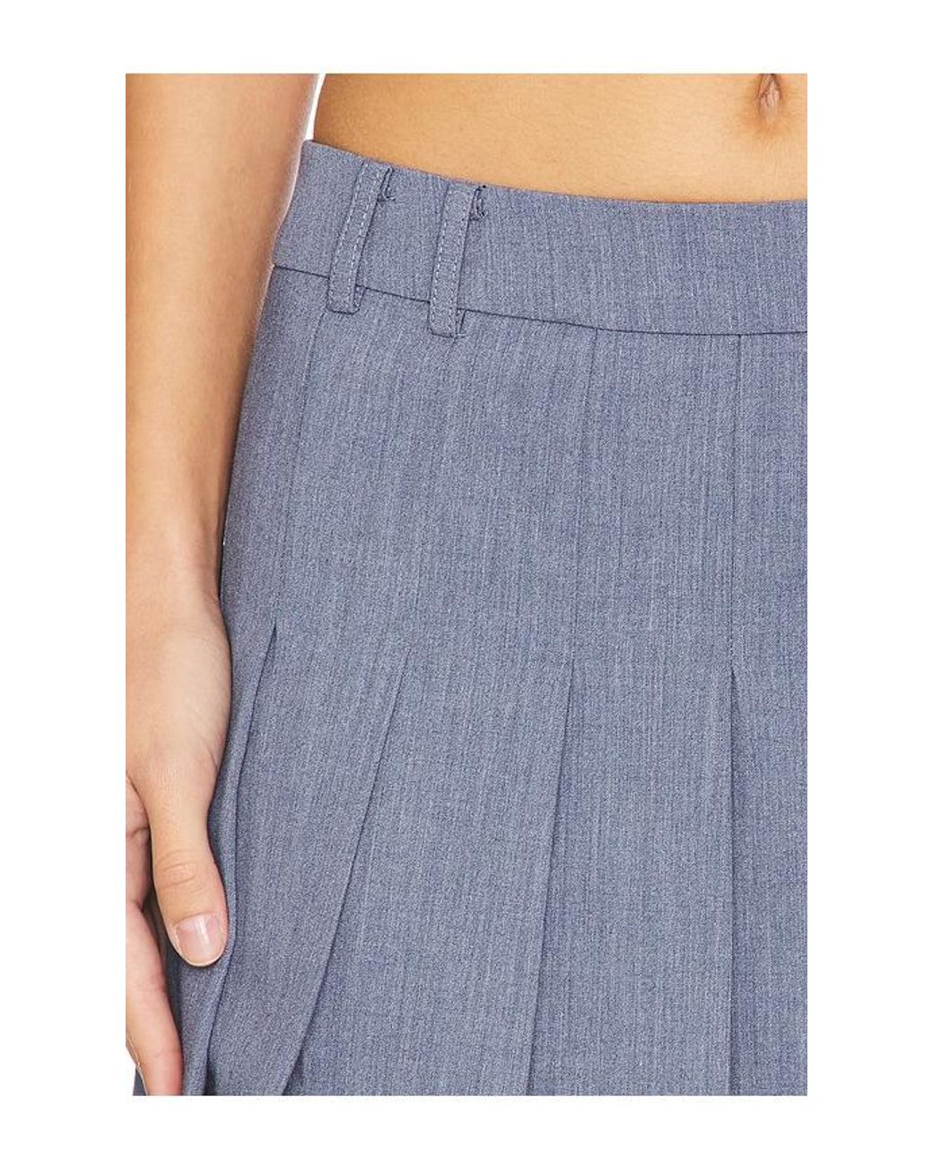 Lovers + Friends Blue Cohle Pleated Mini Skirt