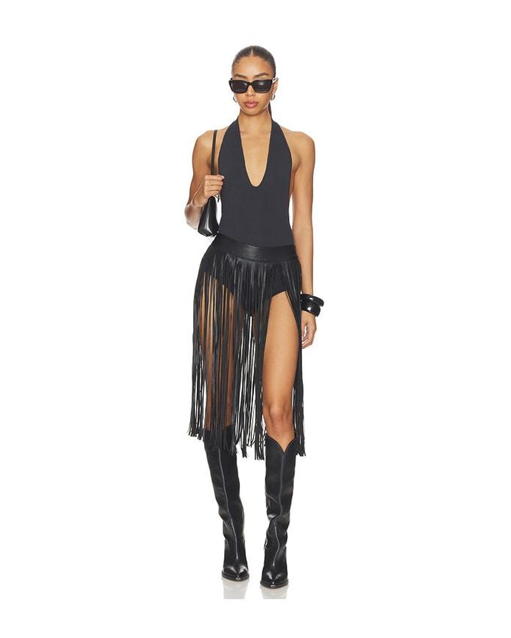 Kim Shui Black Short With Side Fringe