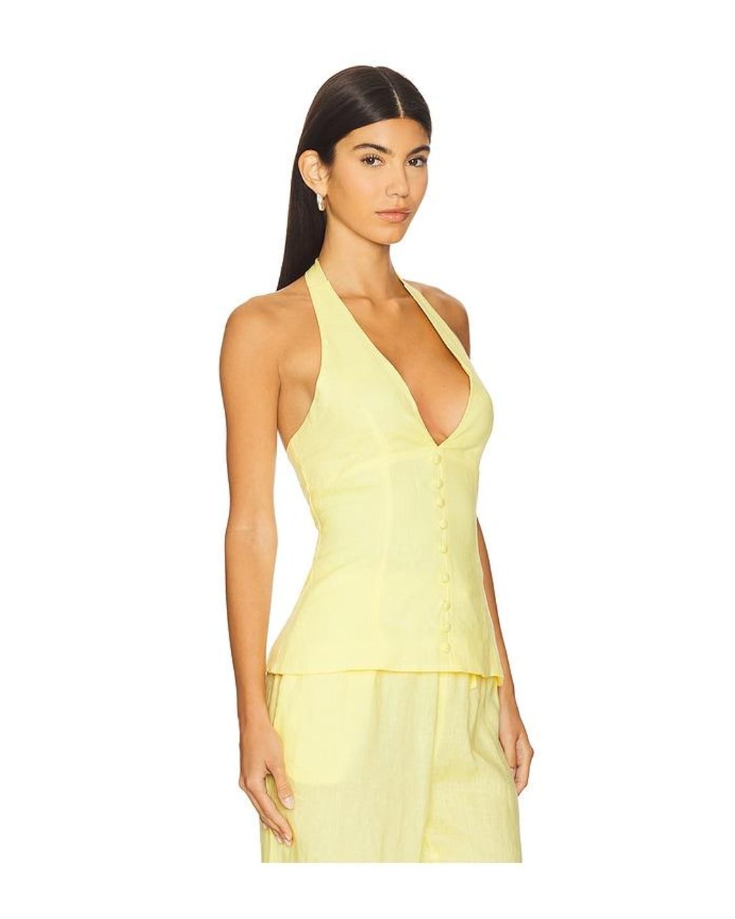 AEXAE Yellow Neckholder-Top