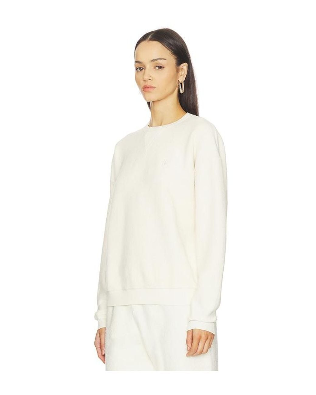 ÉTERNE White Classic Reverse French Terry Crew Sweatshirt