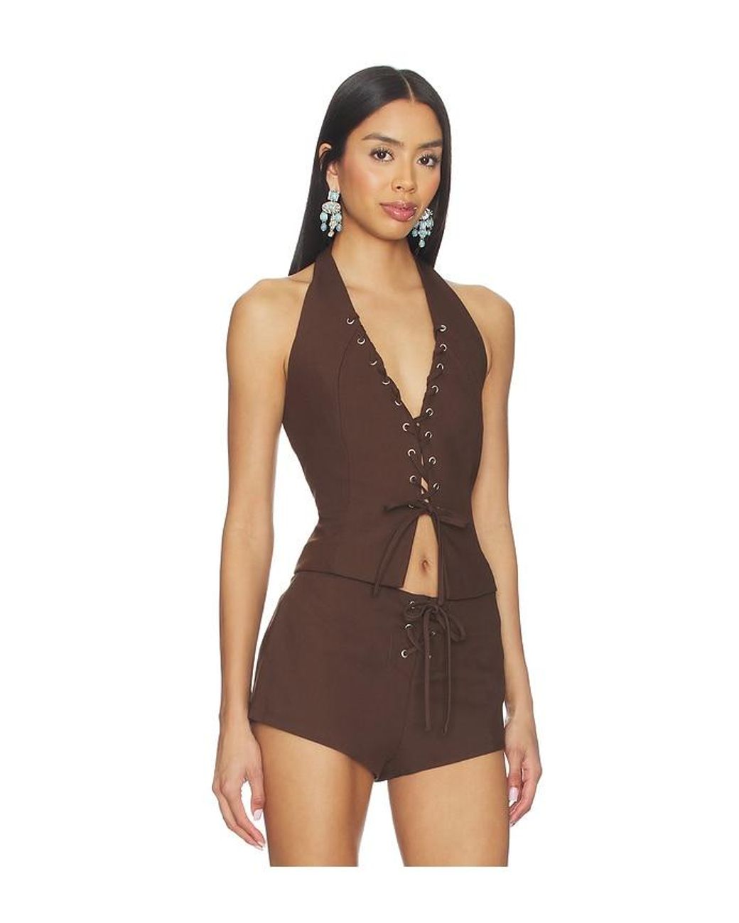 BY.DYLN Brown Mila Top