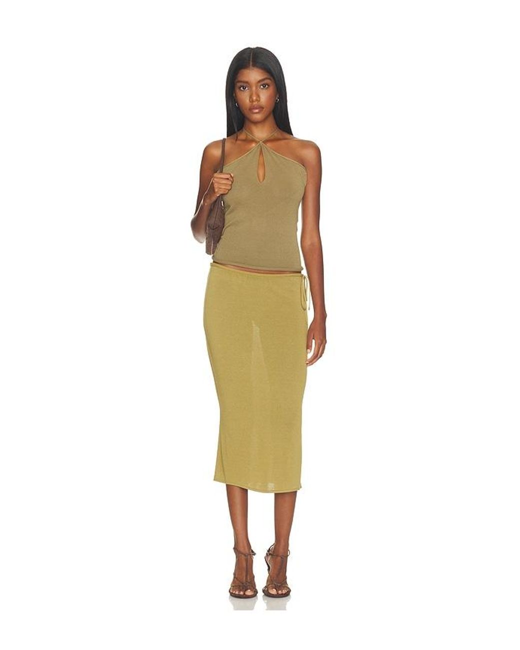With Jean Orange Tatum Top