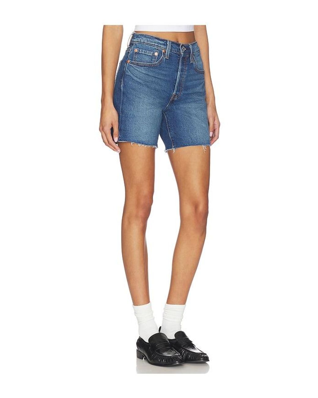 Levi's Blue 501 Mid Thigh Short