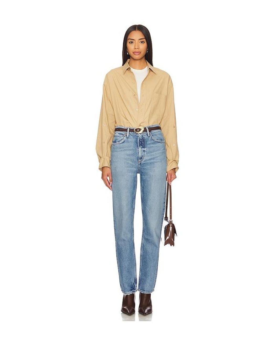 Agolde Blue High Rise Stovepipe Jeans