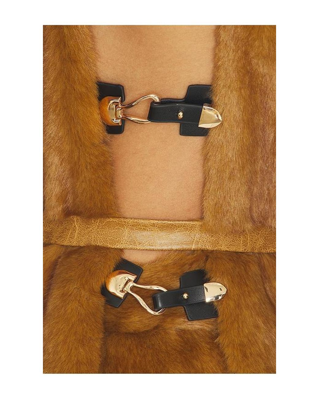 Bronx and Banco Brown Faux Mink Sleeveless Vest