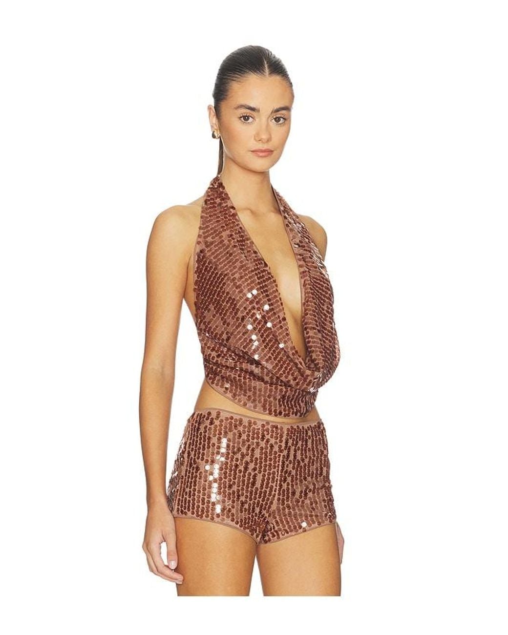 superdown Brown Luca Halter Top