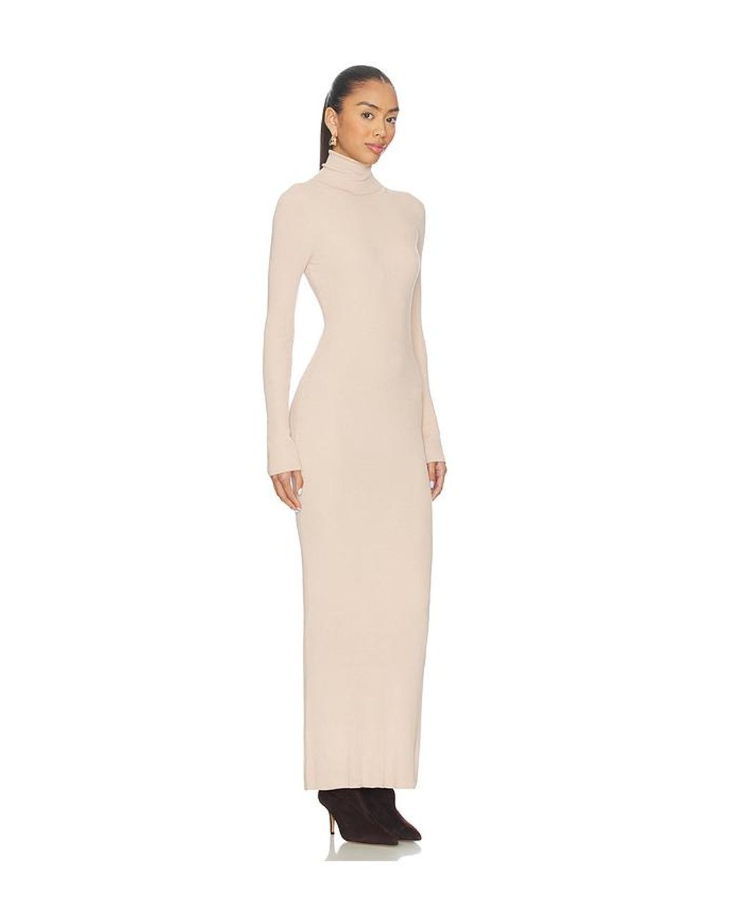 Enza Costa Natural Turtleneck Dress