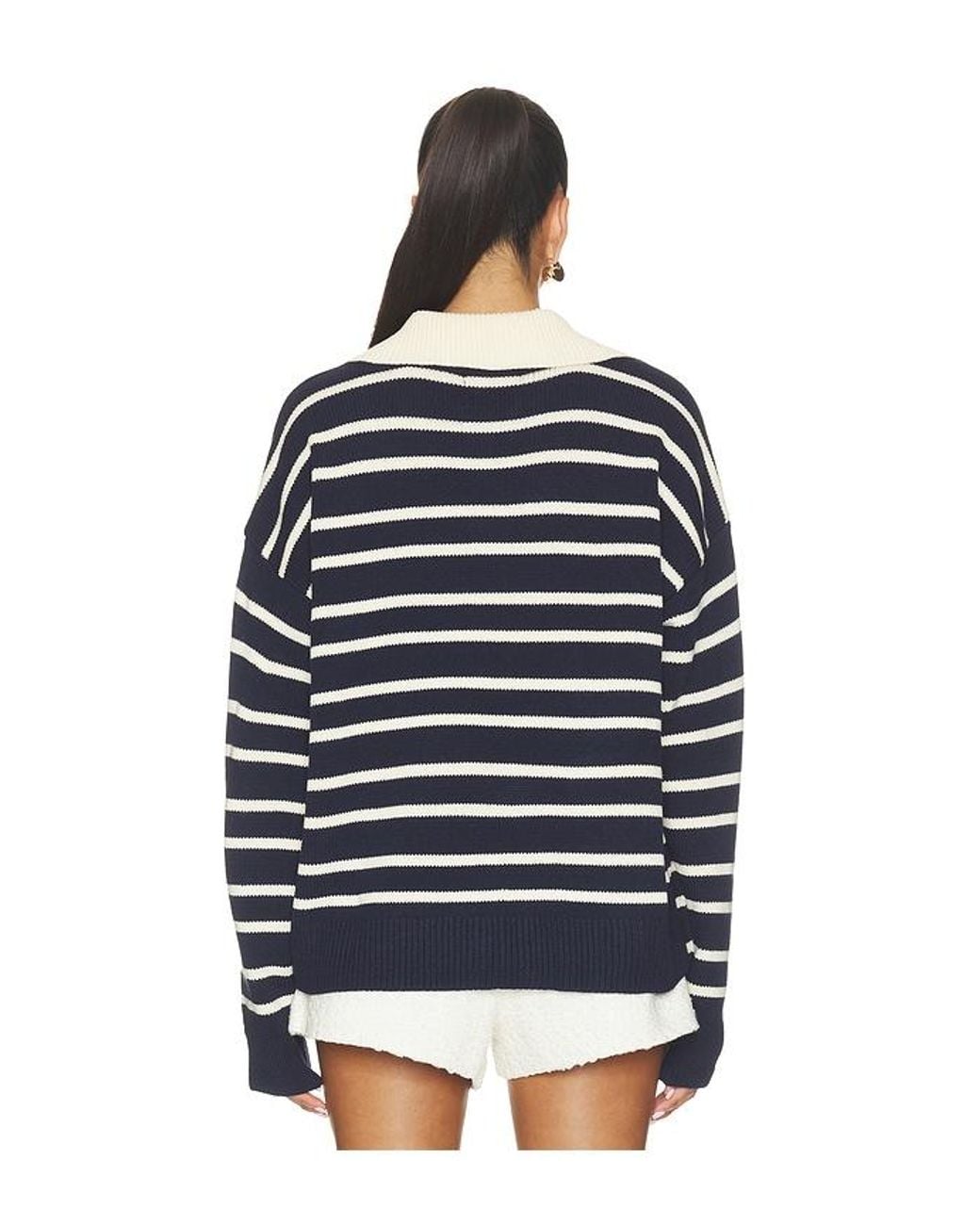 ALL THE WAYS Blue Clydie Polo Sweater