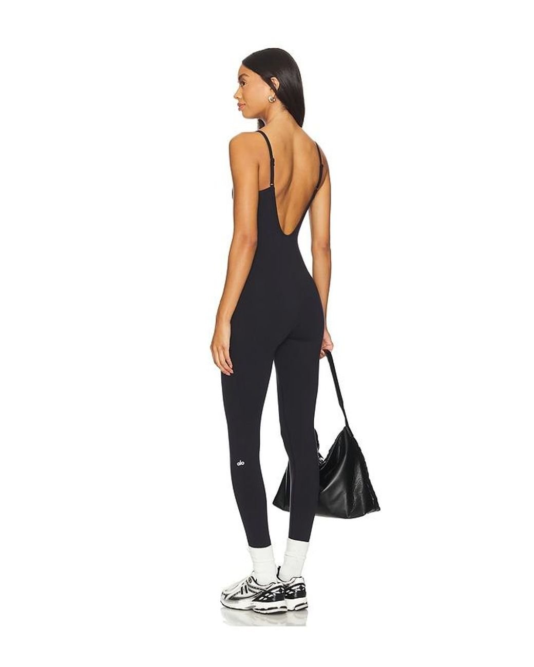 Alo Yoga Airbrush Stretch Jersey Jumpsuit in Black | Lyst