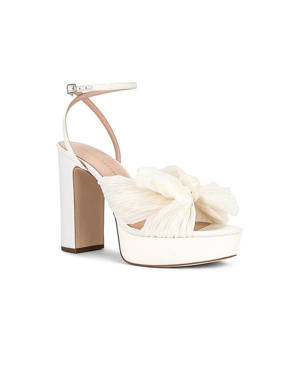 Loeffler Randall White Natalia Pleated Knot Platform