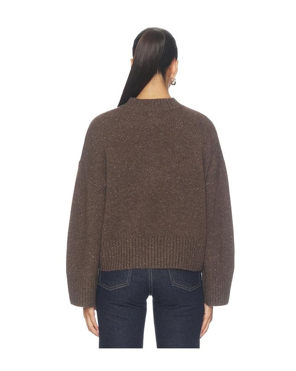 VIR VITA Brown Bettina Cashmere Mock Neck Sweater