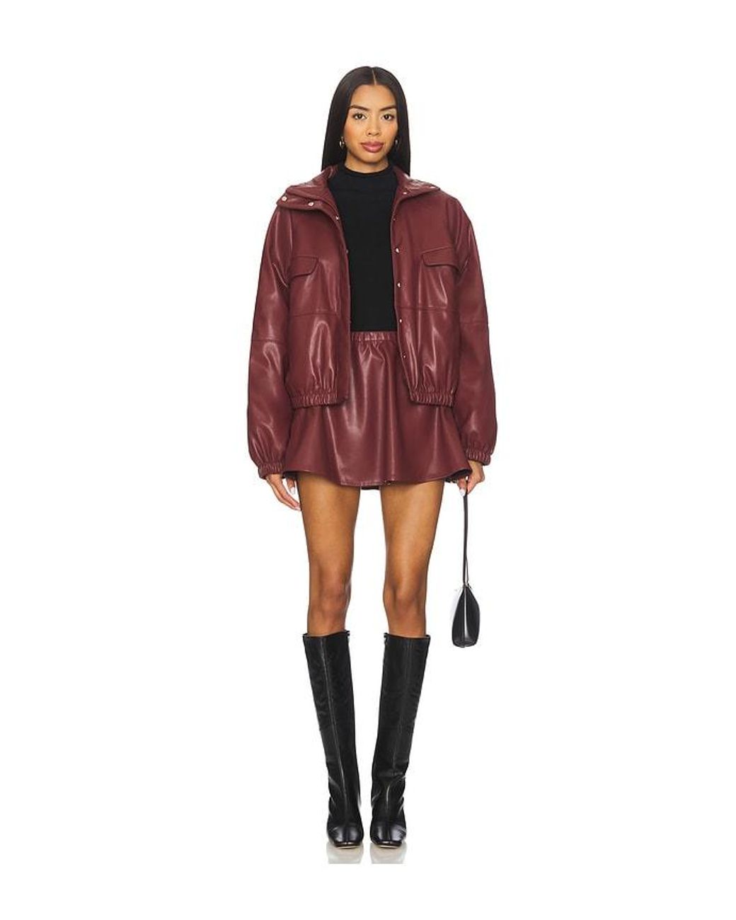Lovers + Friends Red Jordan Faux Leather Mini Skirt