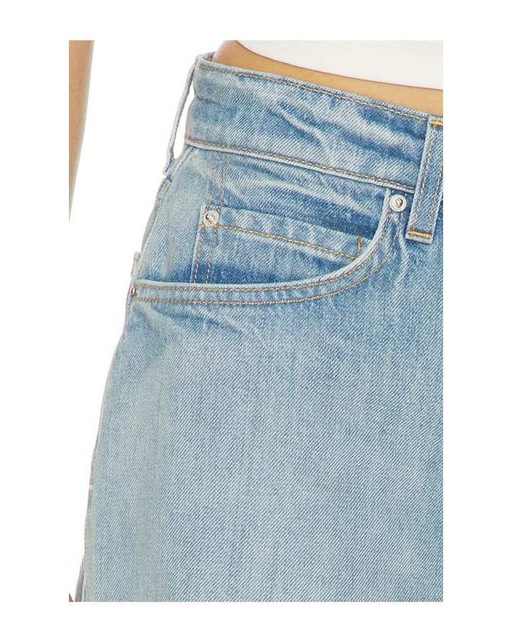 GRLFRND Blue Ava Mid Rise Relaxed Short