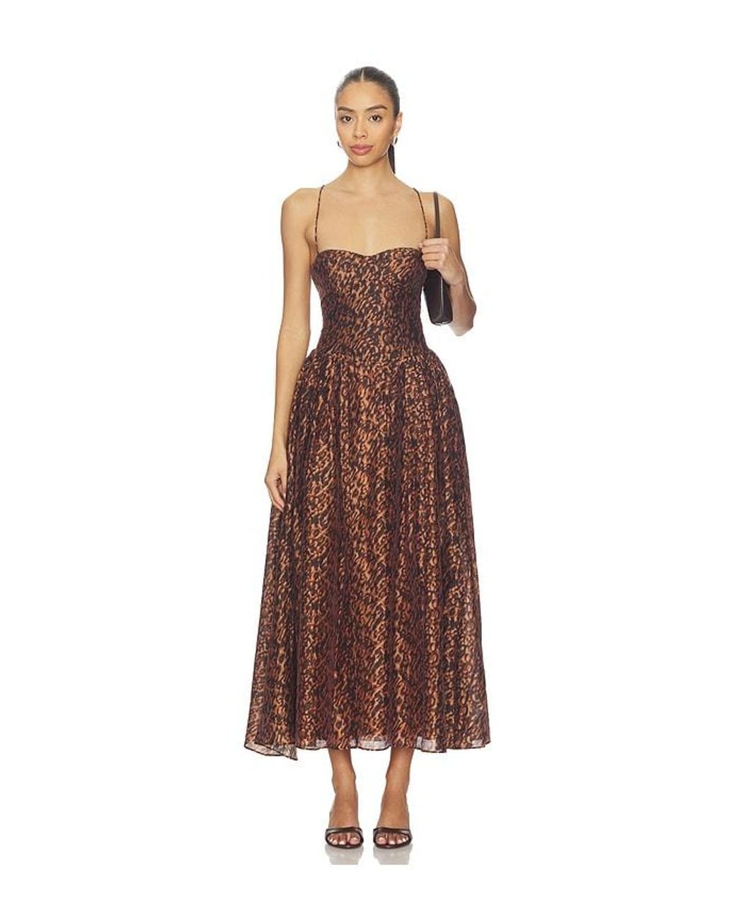 Bardot Brown Estie Printed Maxi Dress