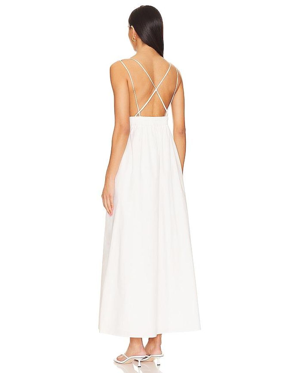 Line & Dot White Walk About Midi Dress