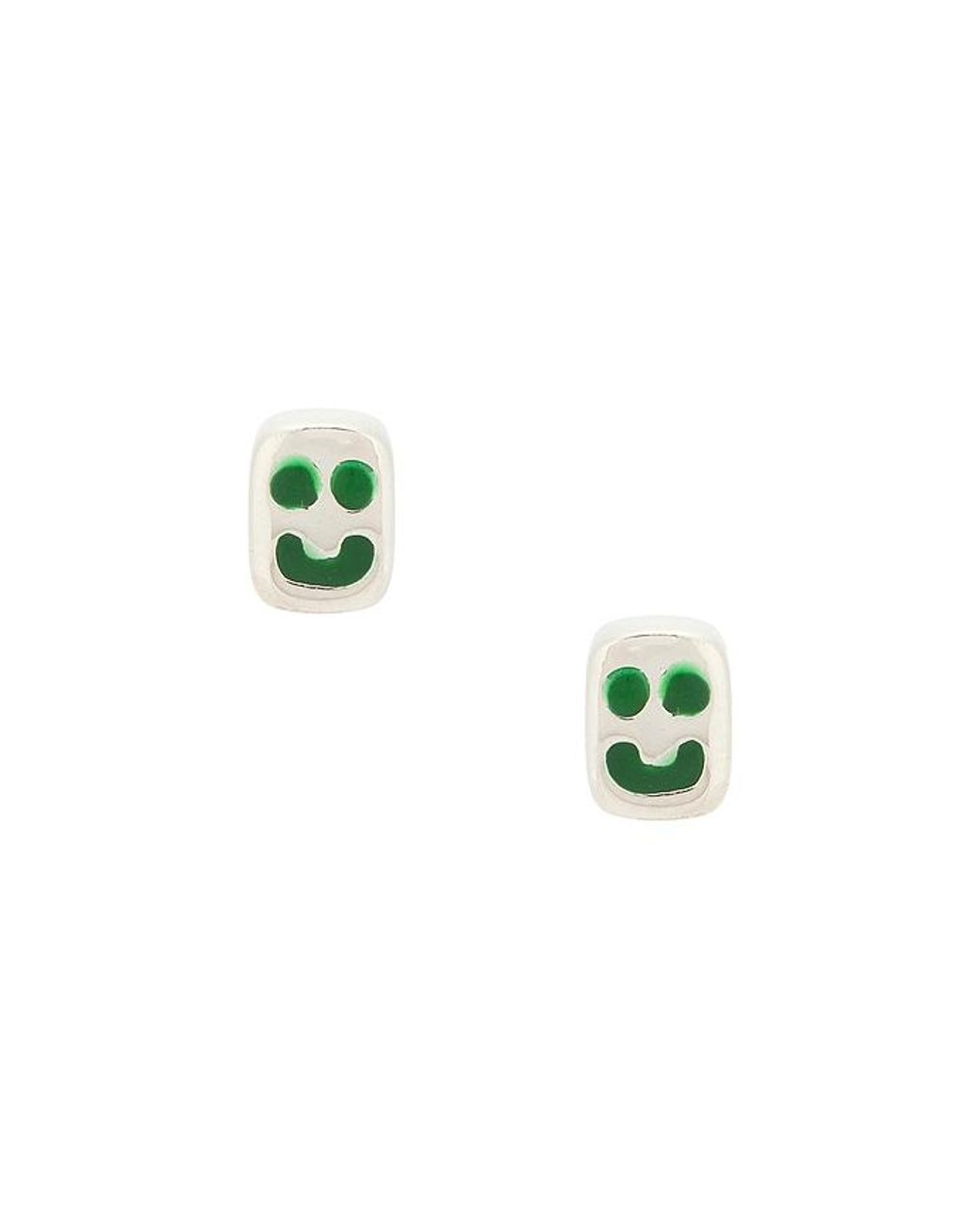 Maple Blue Smiley Earrings for men