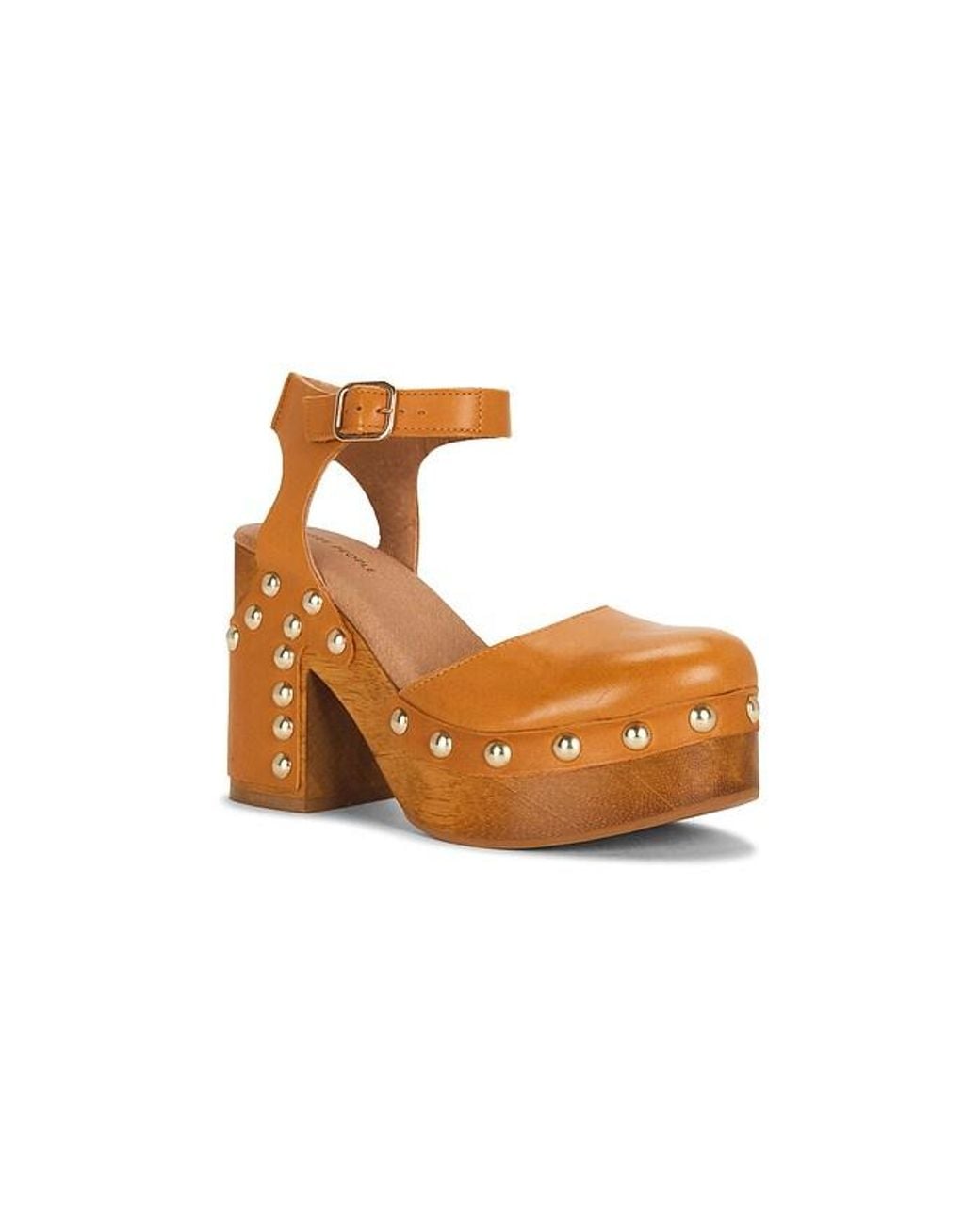 Free People Orange Cecelia Studded Clog