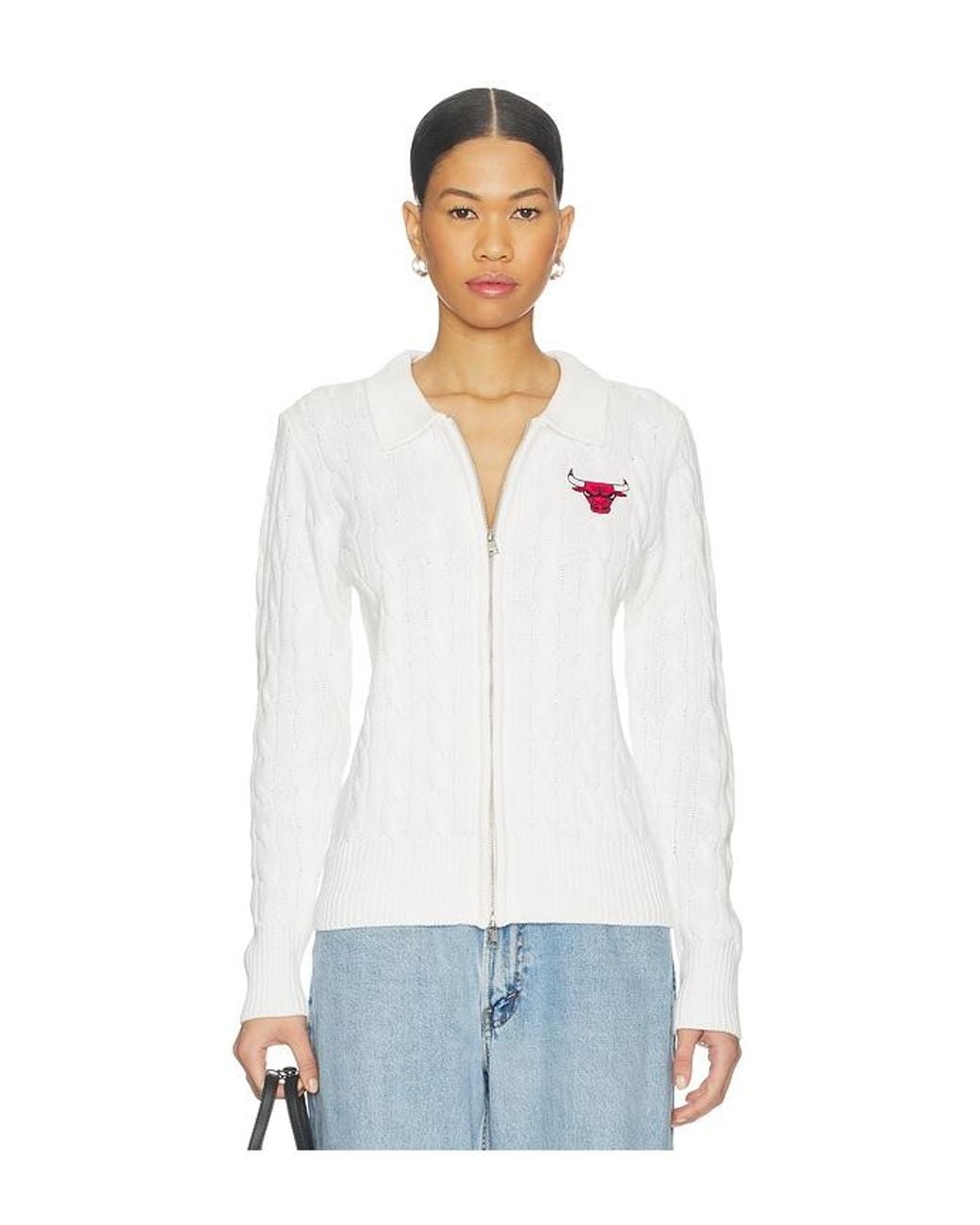 Terez White X Revolve X Revolve Bulls Zip Knit Cardigan