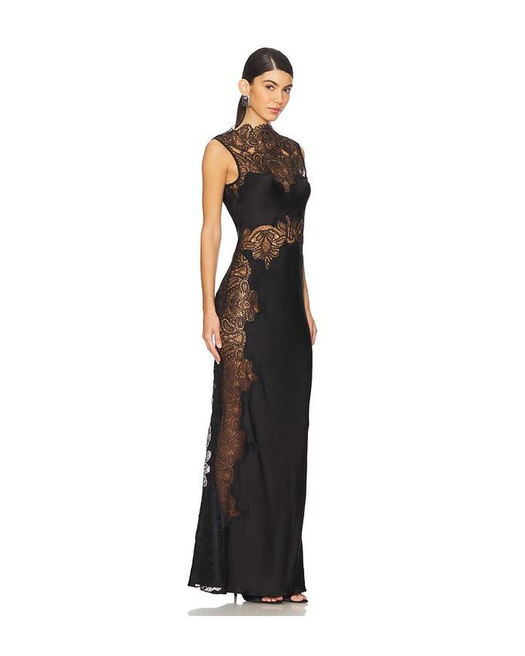 Shona Joy Jamila Lace High Neck Maxi Dress in White | Lyst