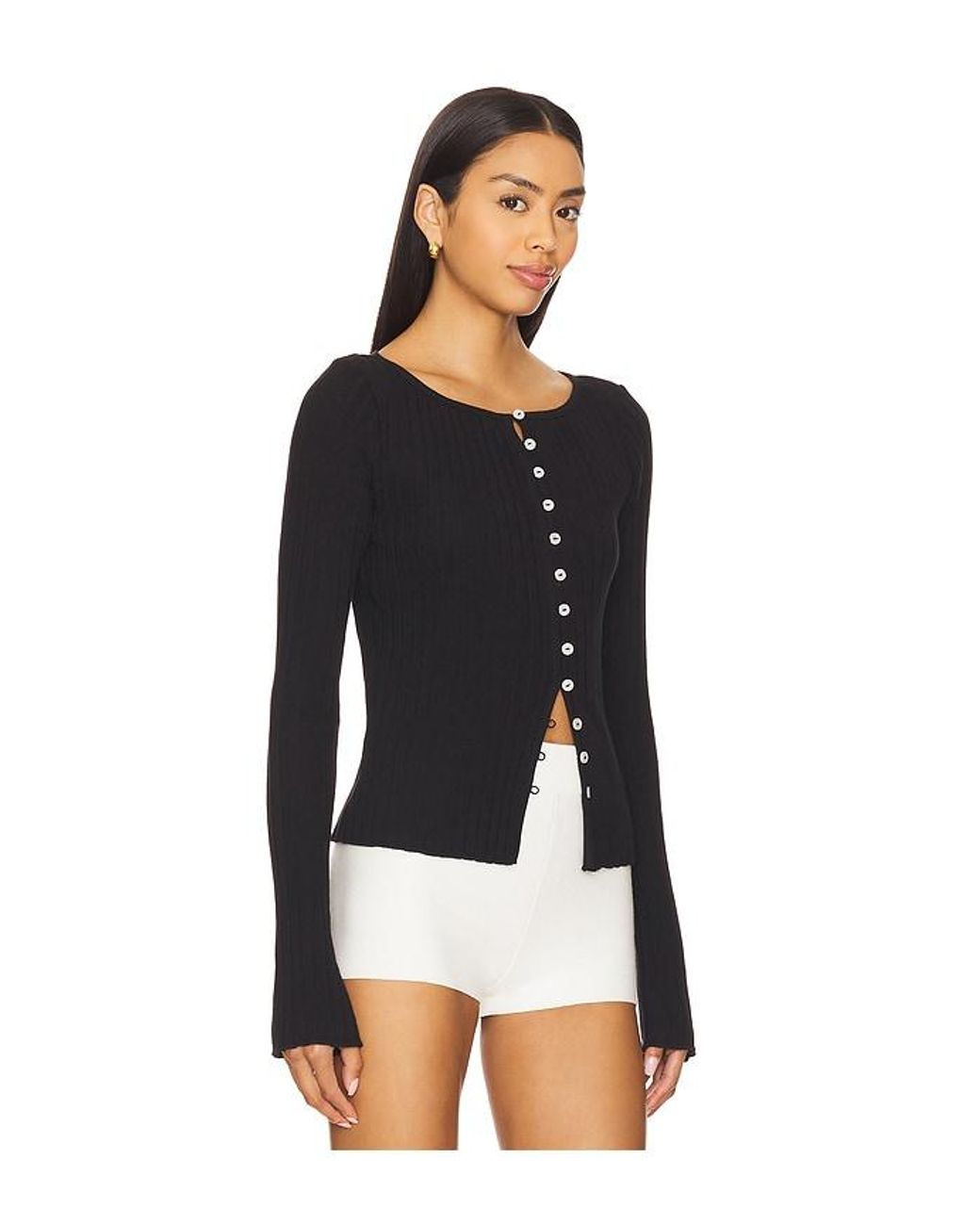 Free People Black Tilly Long Sleeve Top