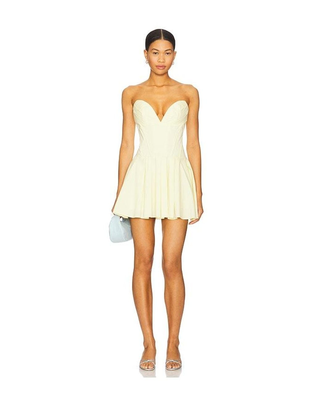 superdown Carmela Strapless Dress in Yellow | Lyst superdown Carmela Strapless Dress in Yellow | Lyst