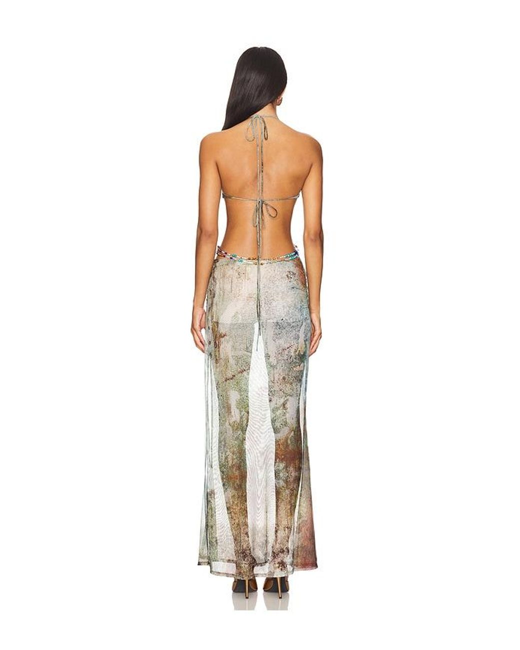 Jaded London White Vida Backless Maxi Dress With Shell Trim