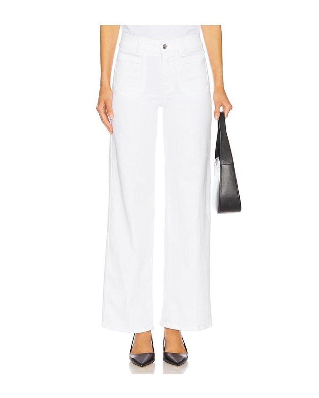 FRAME White Le Slim Palazzo Modernist Pocket Jeans