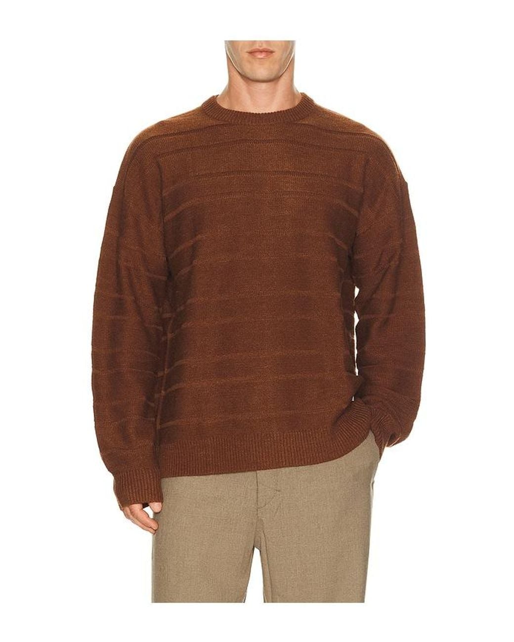 Rhythm Brown Jackson Knit Sweater for men
