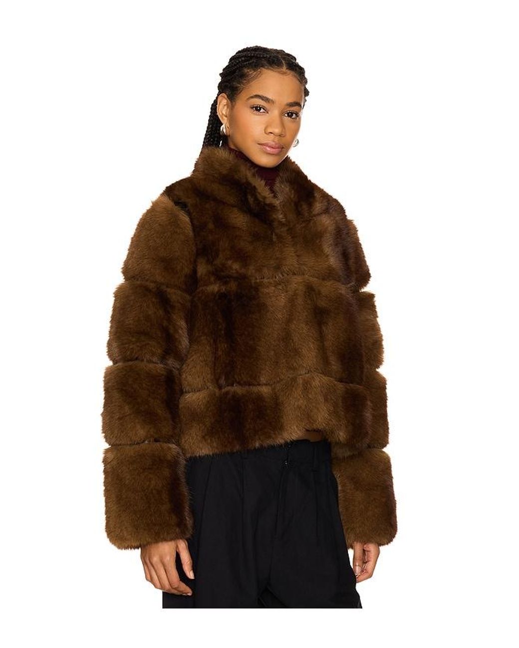 Apparis Brown Sai Short Coat