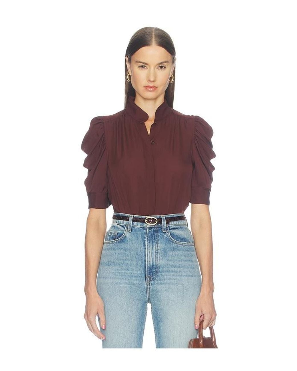 FRAME Red The Gillian Top