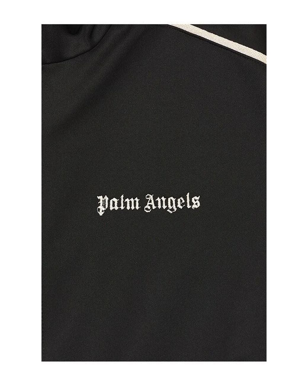 Palm Angels Black Classic Logo Vintage Track Top for men