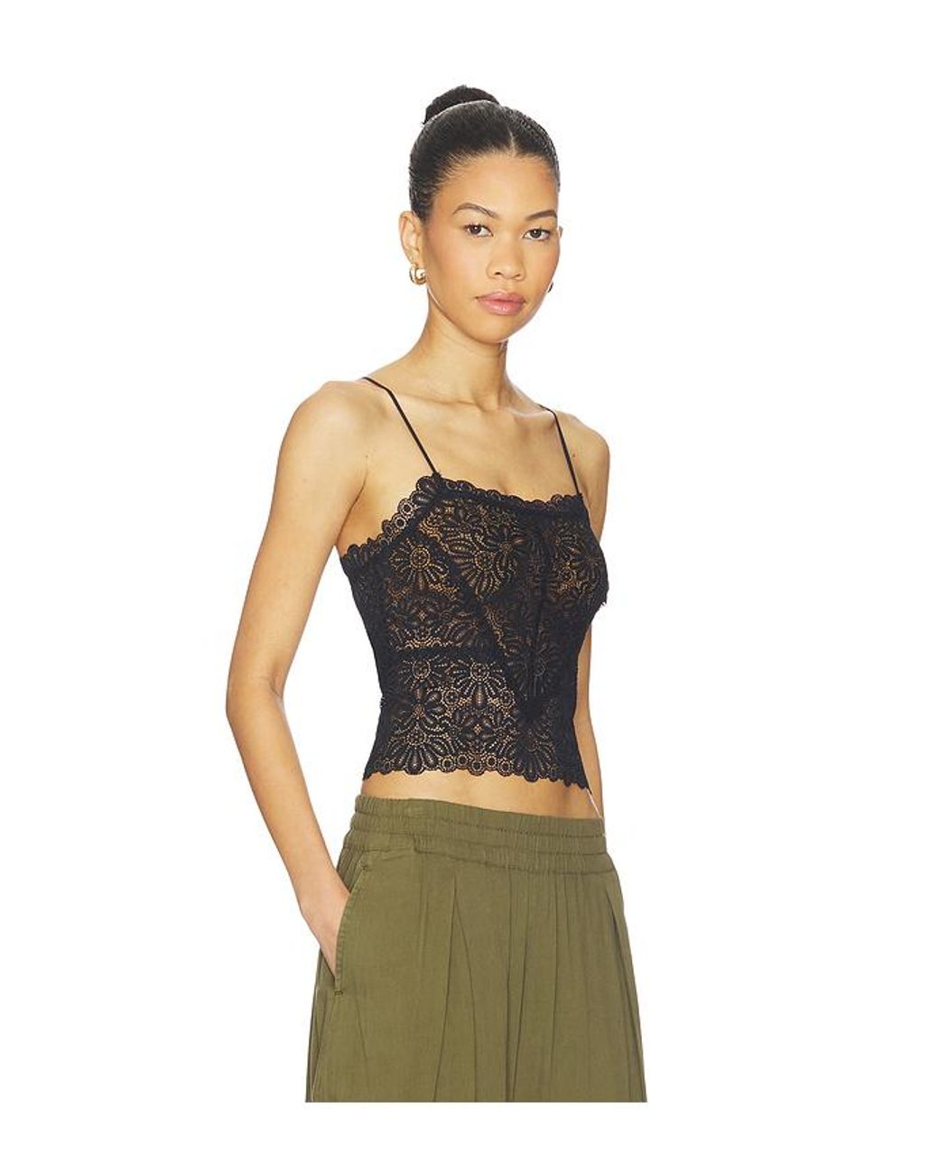 Free People Black Love And Lace Cami