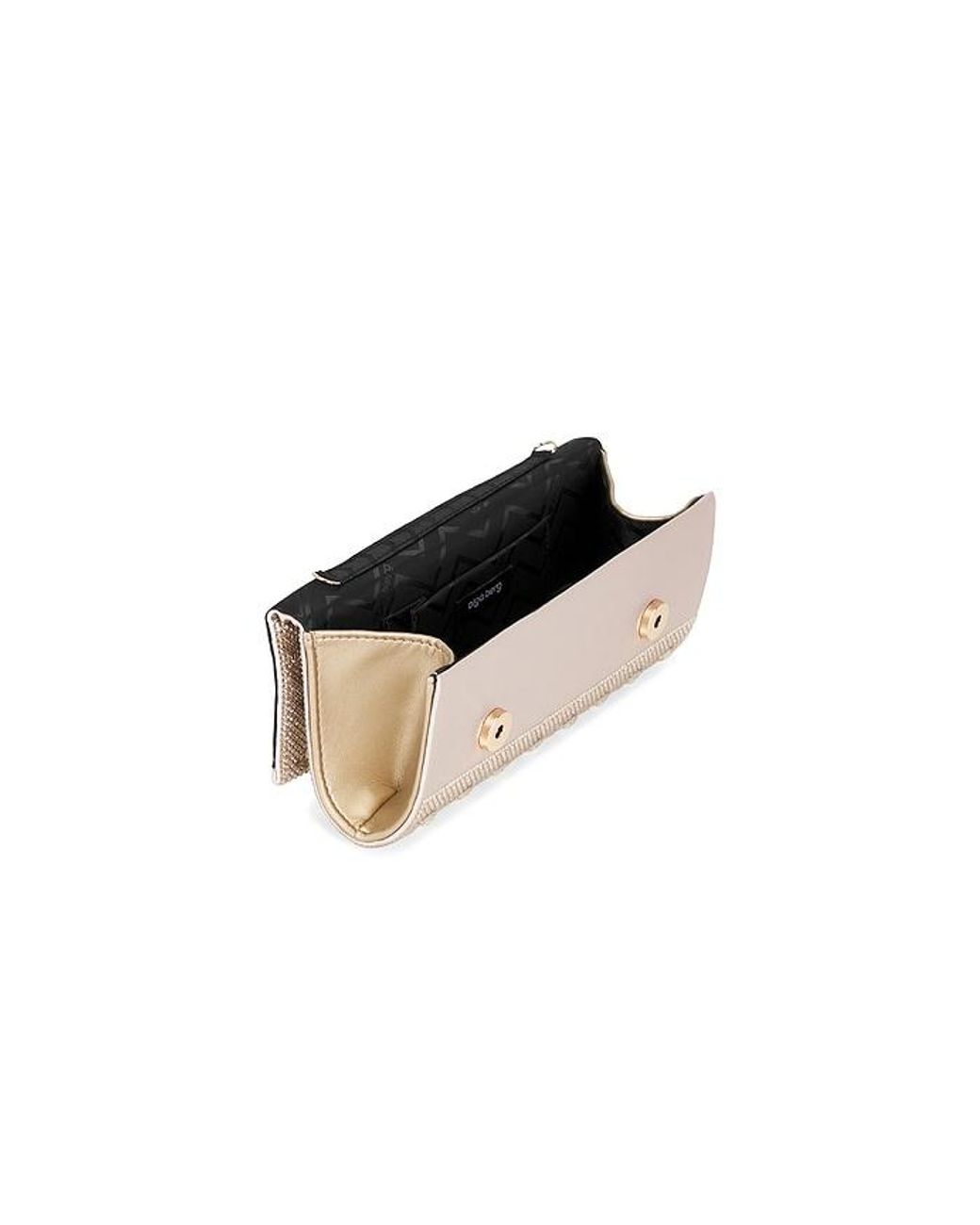 Olga Berg White Bridgette Crystal Clutch