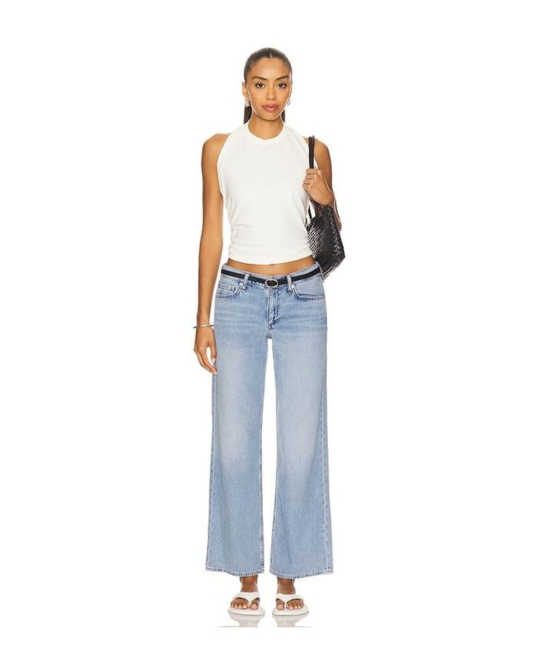 Rag & Bone Blue Featherweight Cam Low-Rise Ankle Straight Jeans