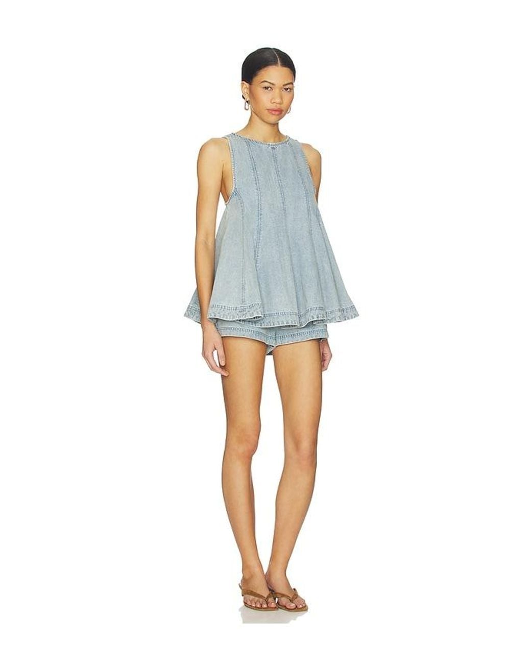 Free People Blue Cassius Denim Set