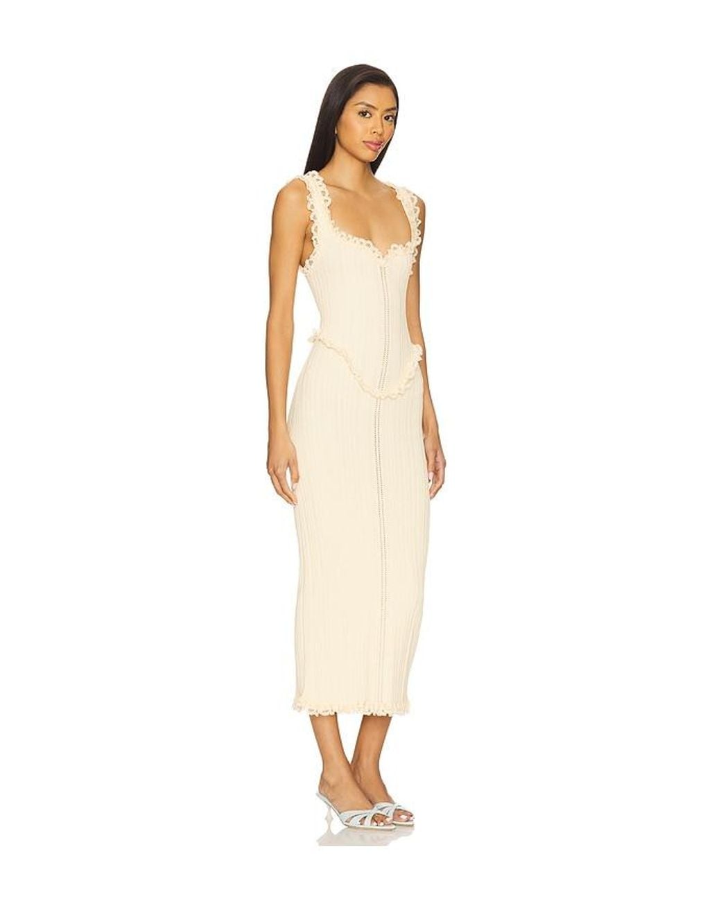 LPA White Kathy Sweetheart Dress