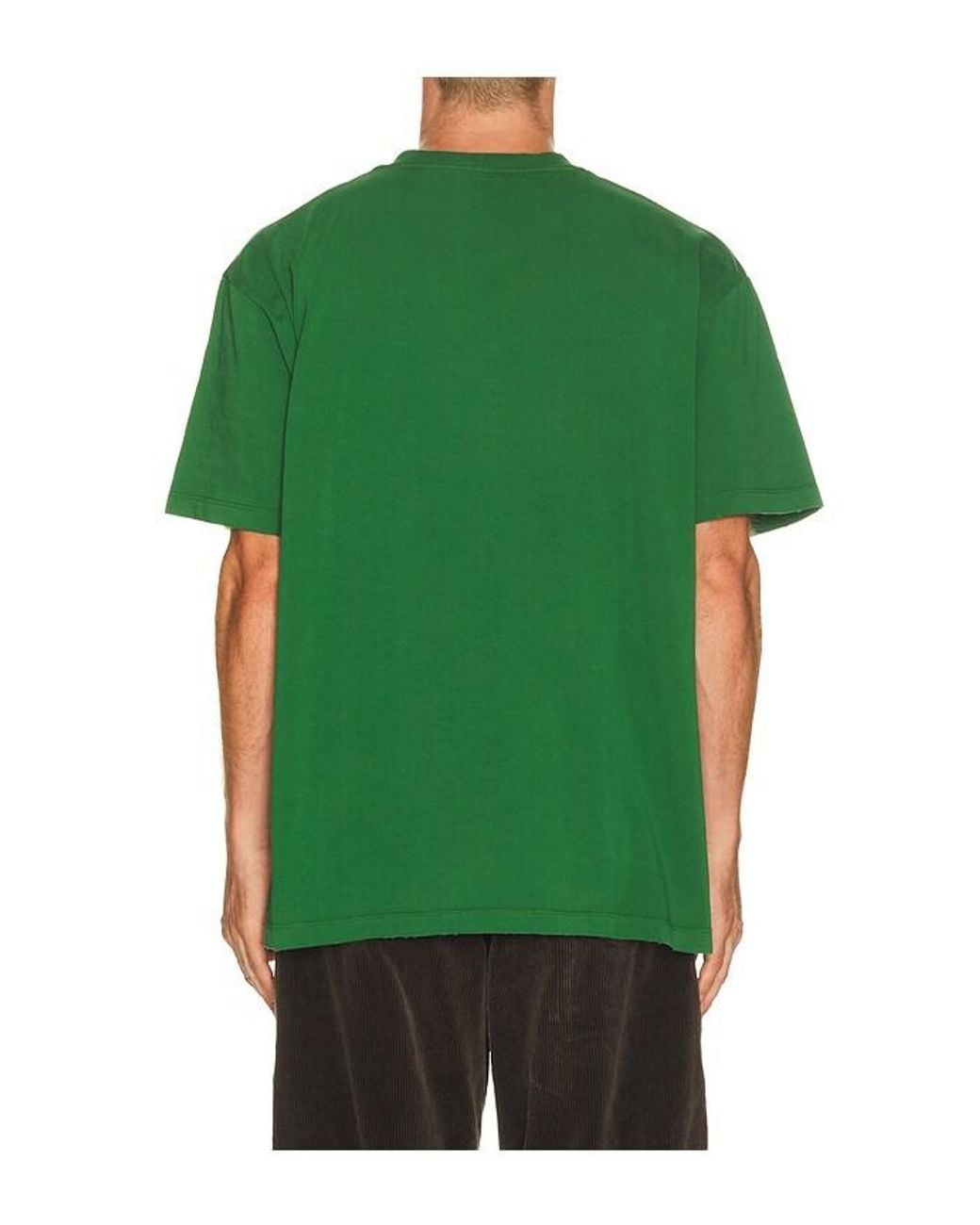 vowels Green Faded Collegiate Tee for men