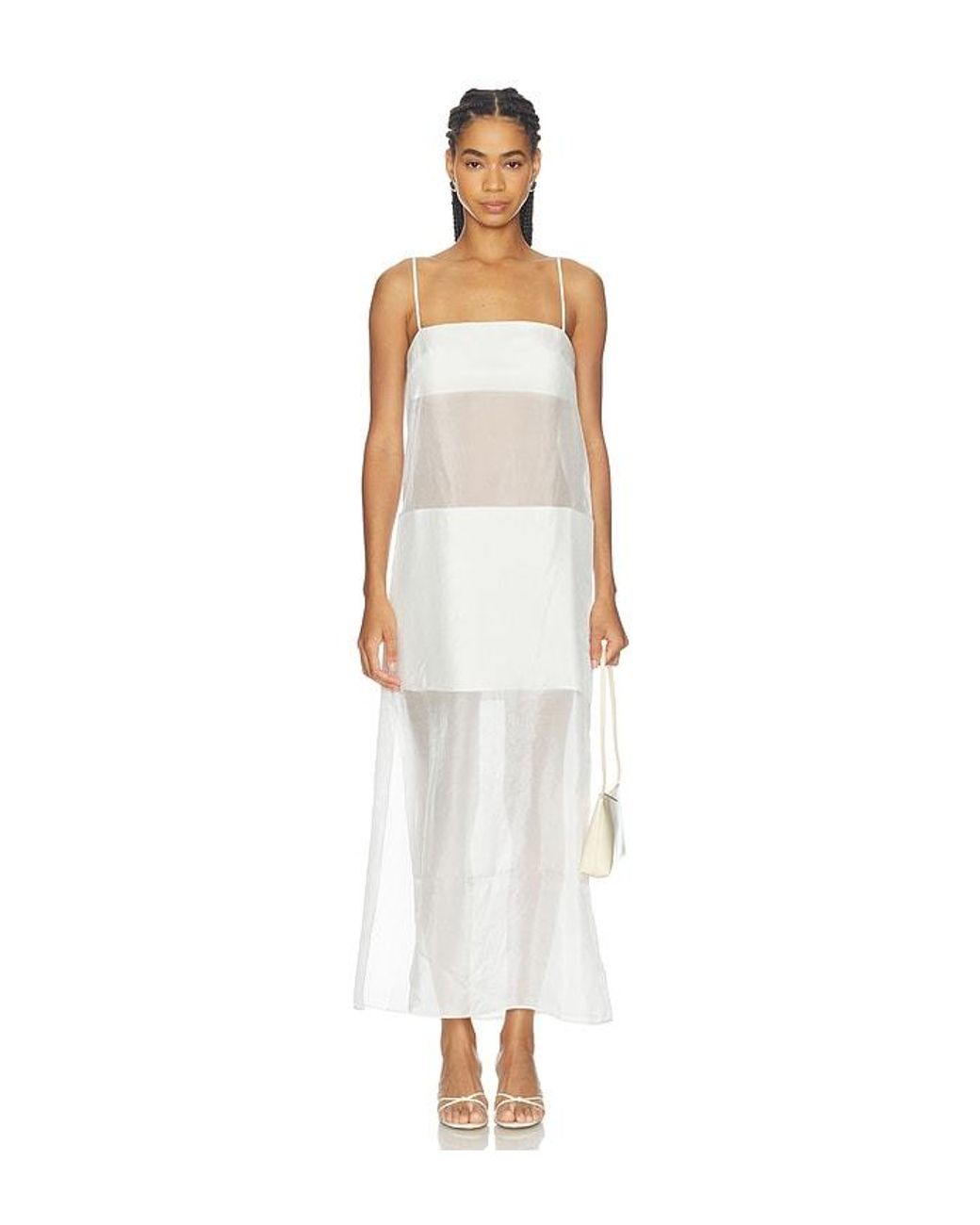 Sans Faff White Cove Silk Maxi Dress