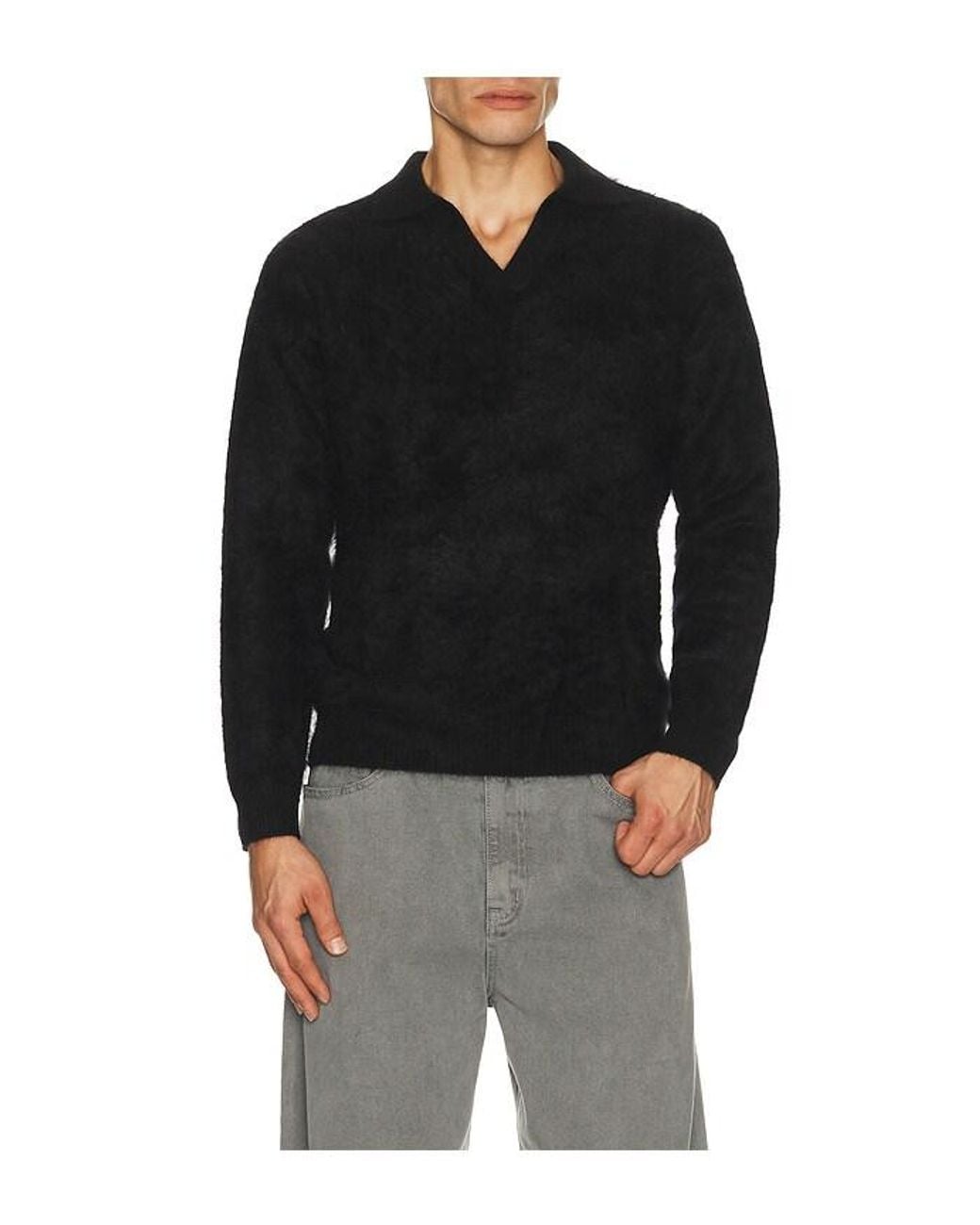 Soft Goat Black Brushed Polo for men