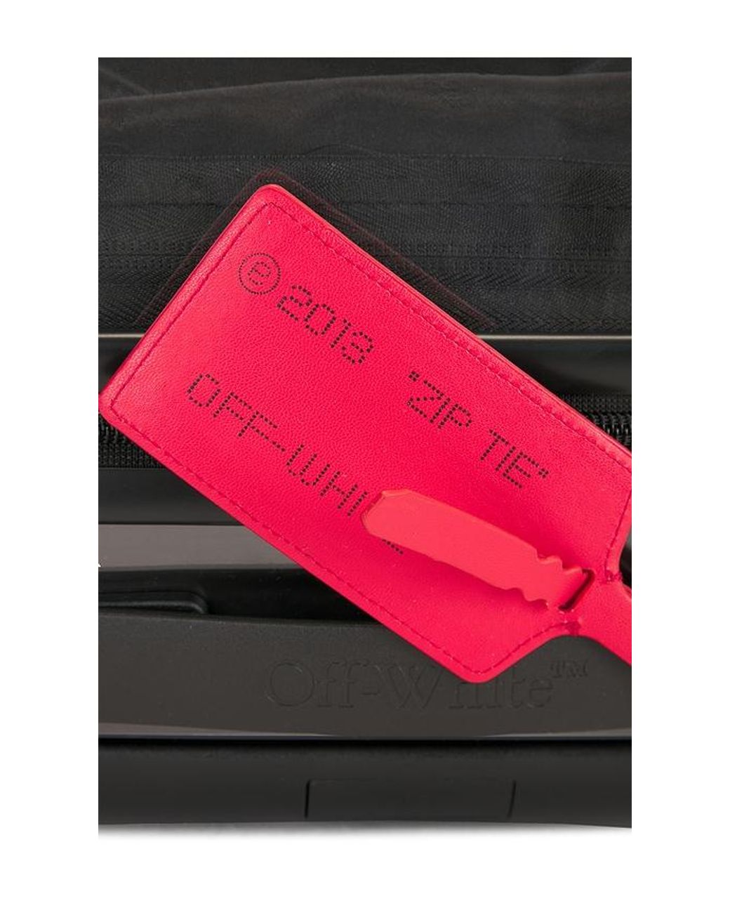 Off-White c/o Virgil Abloh Black Quote Arrow Trolley Luggage + Stickers for men