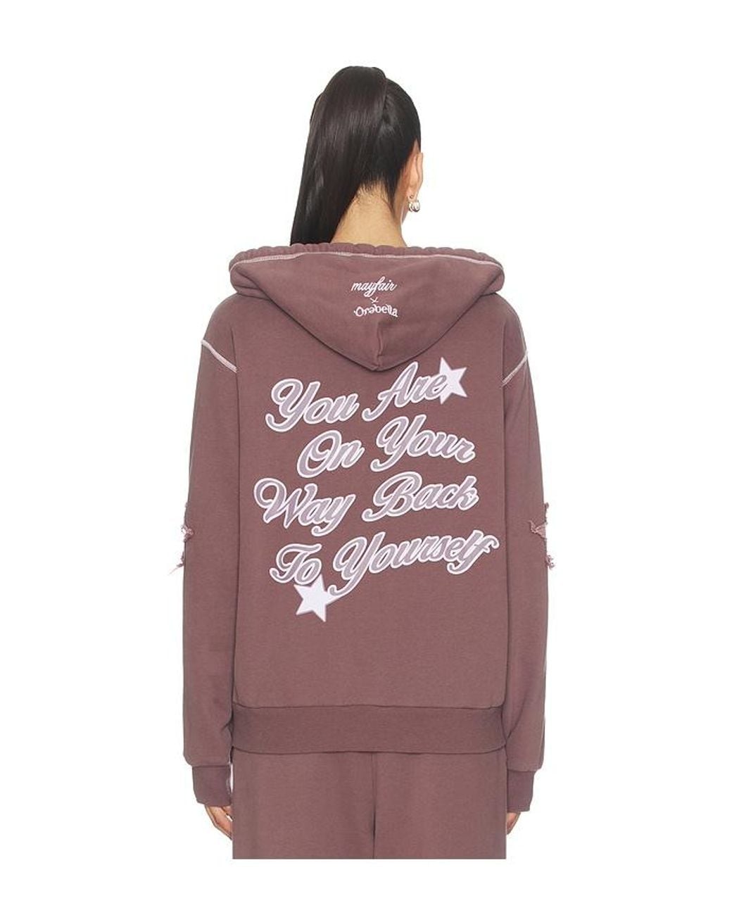 The Mayfair Group Purple Orebella By Bella Hadid X Mayfair On Your Way Back To Yourself Zip-Up Hoodie