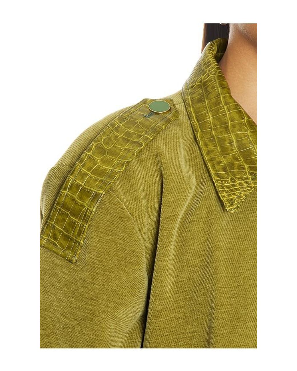 ROWEN ROSE Green Crop Bomber Jacket