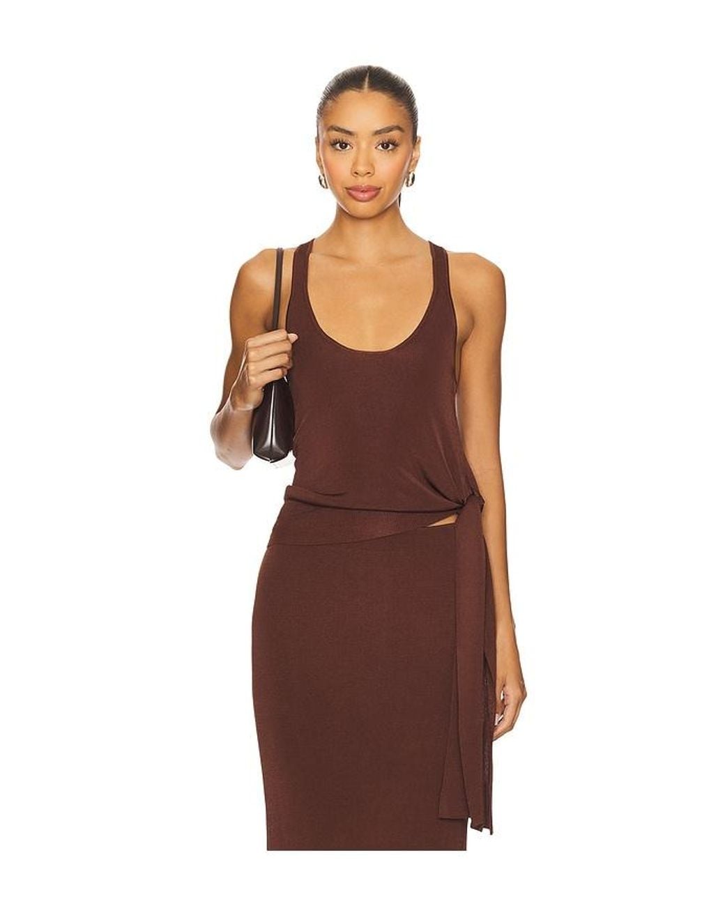 Lovers + Friends Brown Elsy Tie Tank Top