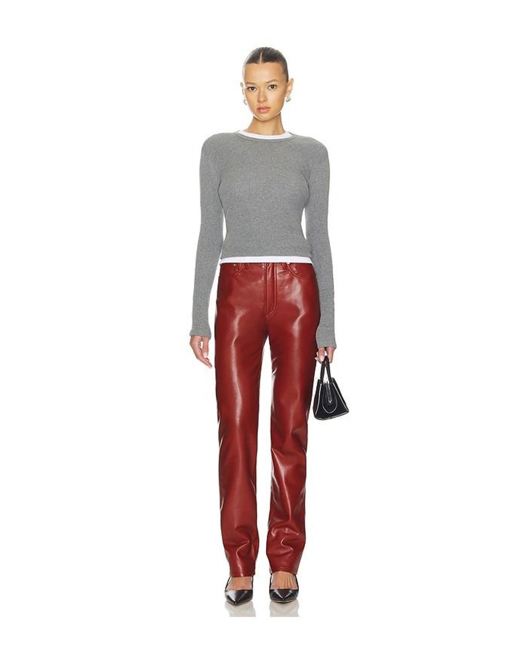 Agolde Red 90's Pinch Waist Long