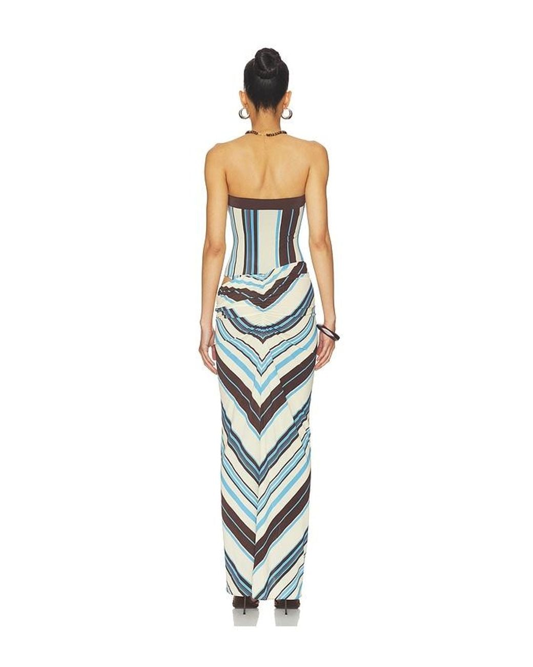 Benni Metallic Rumi Strapless Maxi Dress