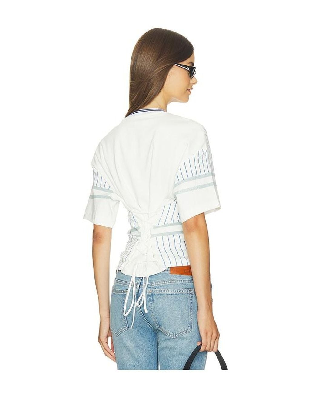 OFF SEASON White Femme Lace-Back Graphic Tee