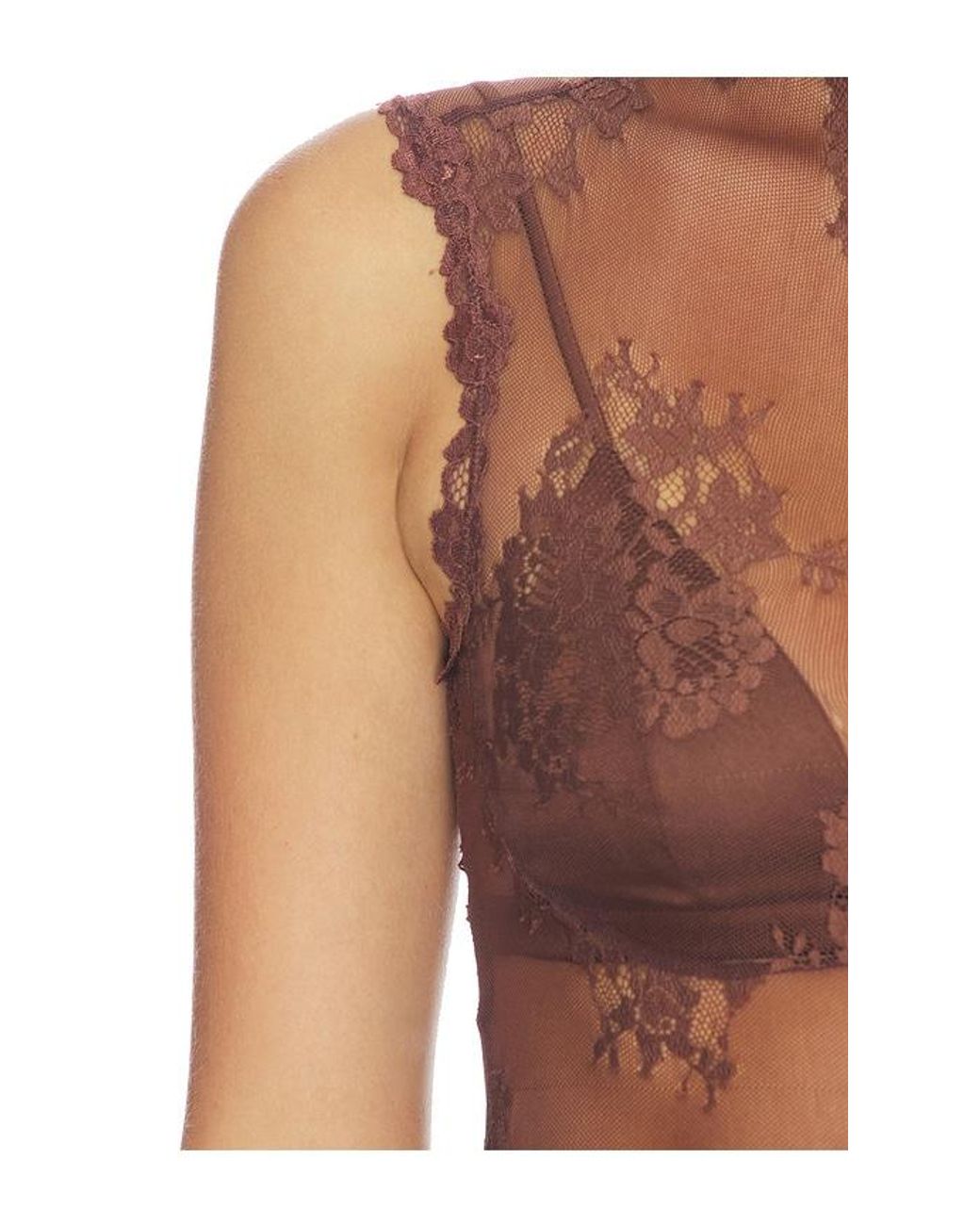 Free People Brown One More Time Mini Slip Dress