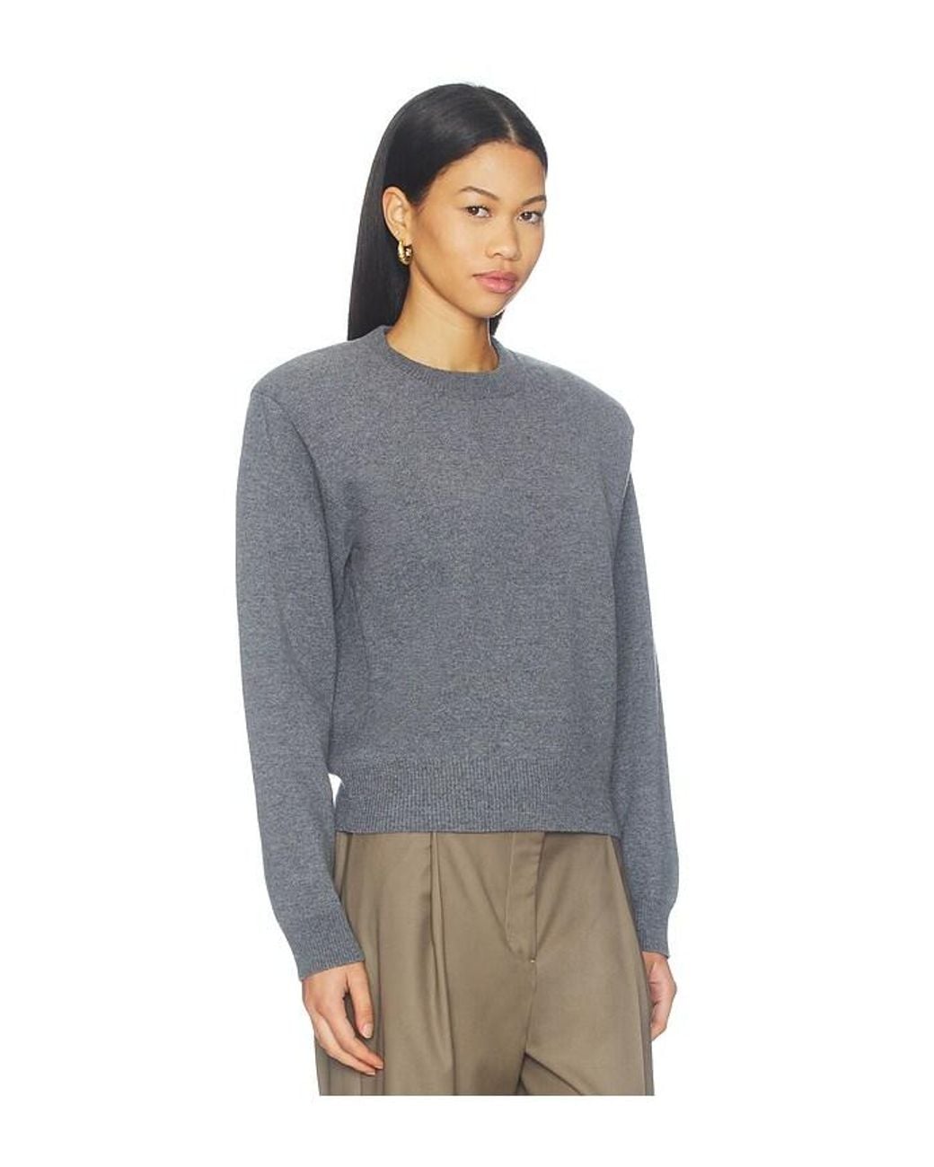 Rohe Blue Statement Shoulder Crewneck Sweater